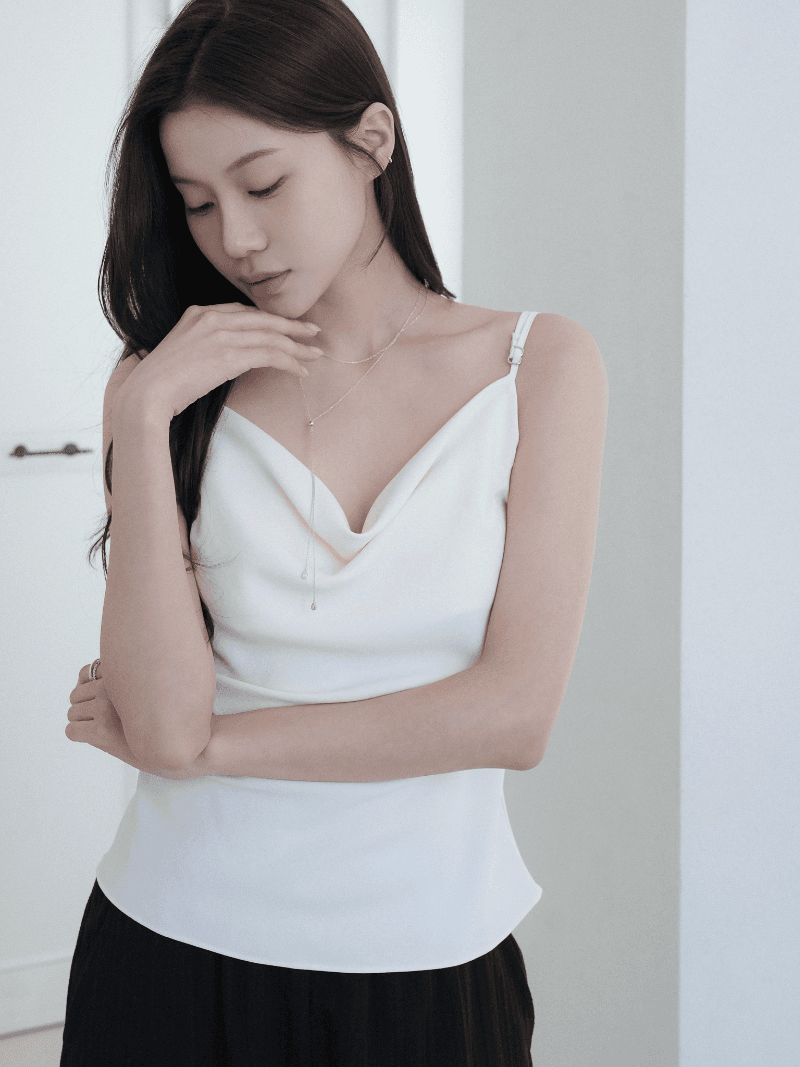 [NouArté] 프레인 드레이프 슬리브리스 (아이보리)