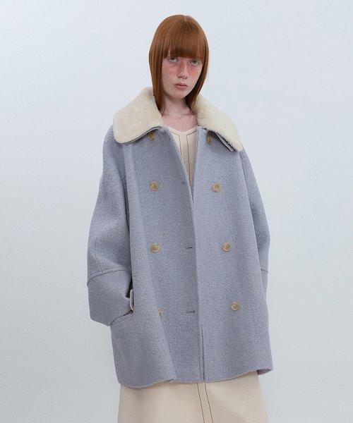 Double Half Coat_LIGHT BLUE