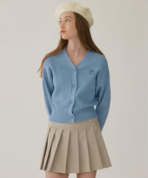 BASIC BUTTON CARDIGAN LIGHT BLUE