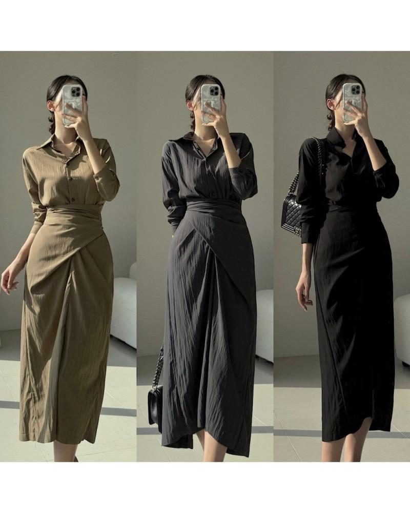 (~9/22 할인가적용) 유메르 셔츠 랩 원피스 (3color)