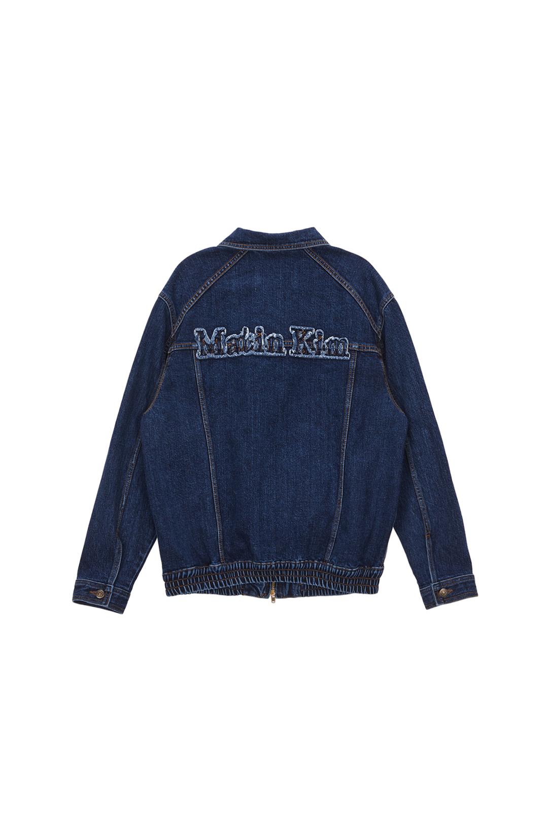 APPLIQUE SPELL DENIM JACKET IN BLUE