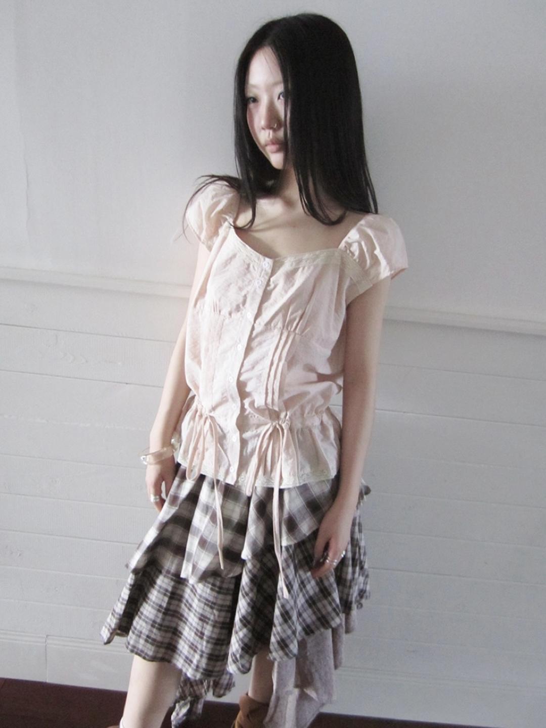 ang:project Poem Lace Tie Blouse (2color)