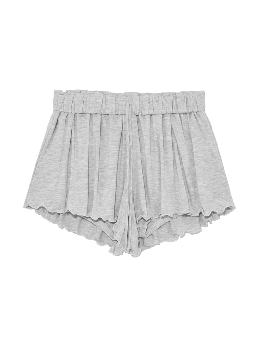 TWIRL FLARE SHORTS (WHITE MELANGE)