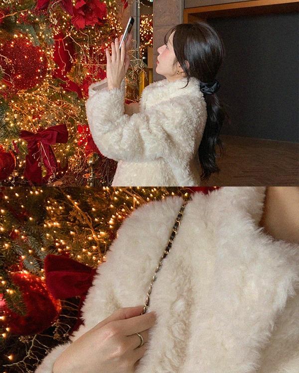 [연말룩/도톰] 코리모 하프 퍼 자켓