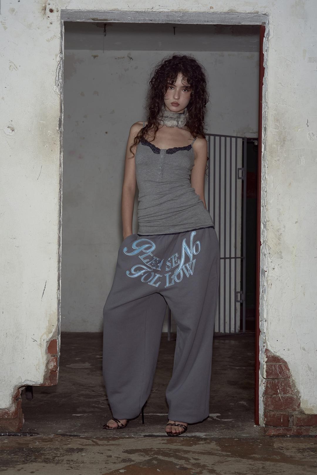 Anny Lace Button Dress (mini ver.) (Grey/Navy)