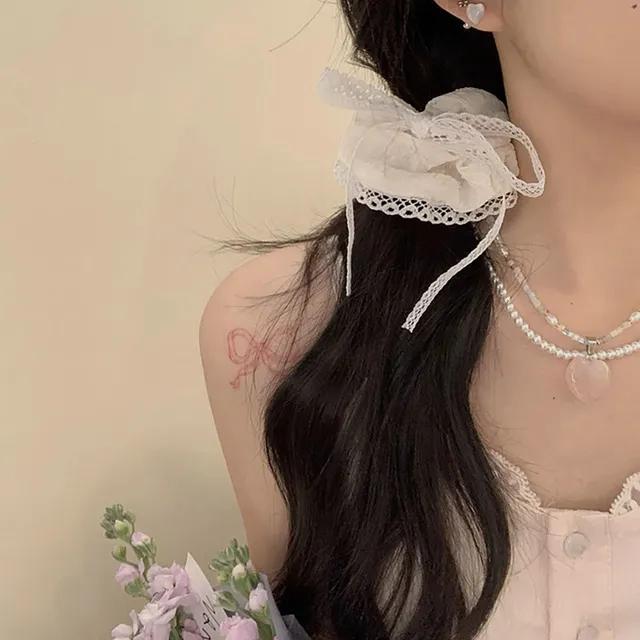 발레코어 레이스 리본 스크런치