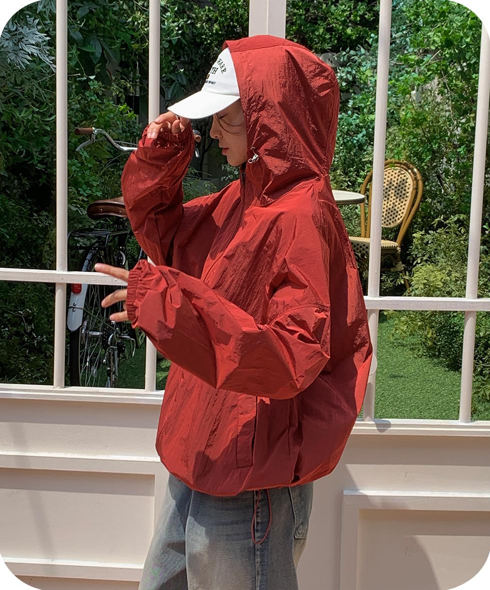 키키러브 [투웨이/오버핏] 테린 윈드브레이커 남녀공용 후드 바람막이 집업 점퍼 (가을신상) - 6color