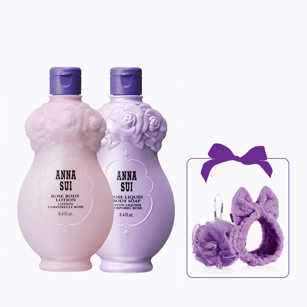 로즈 바디 로션 & 바디 솝 세트 [+샤워볼&헤어밴드]