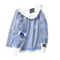 도오빠 데니잭 남성 청자켓 후드 데님 재킷 데미지진 점퍼 남여공용 아우터 가을 남자데님자켓