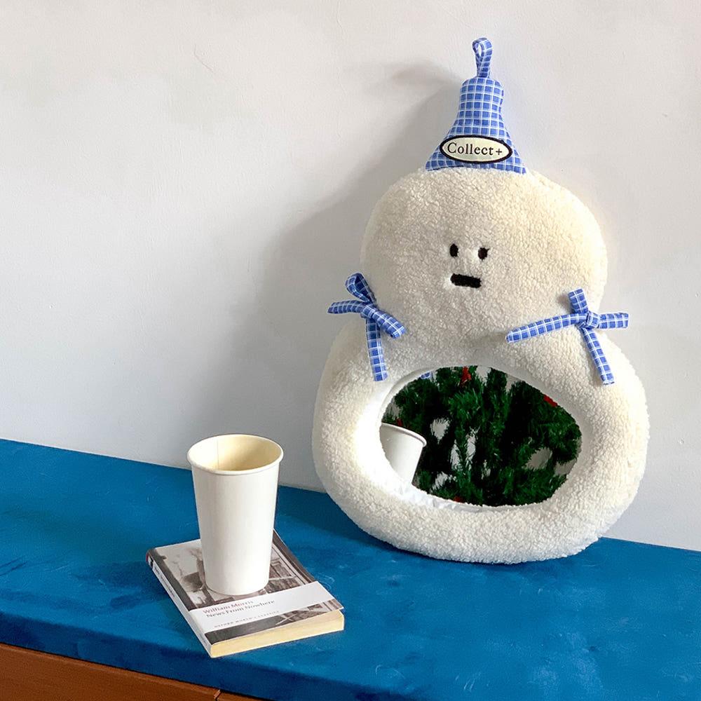 패브릭 벽걸이거울 뽀글이 눈사람 귀여운 미러 방꾸미기 인테리어