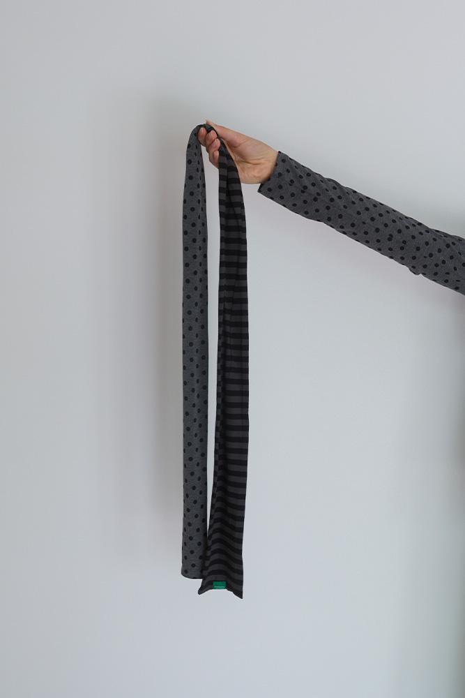 109. Multi pattern scarf_Charcoal