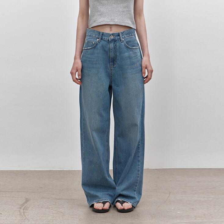 [2차] Damaged washing denim (middle blue)