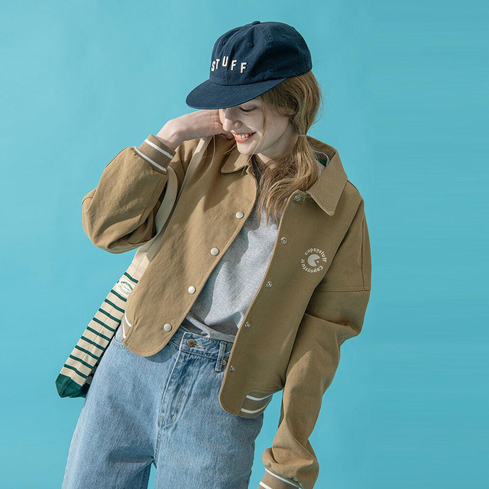 [2차 판매중]CURVE 커브 바시티 자켓 (베이지)