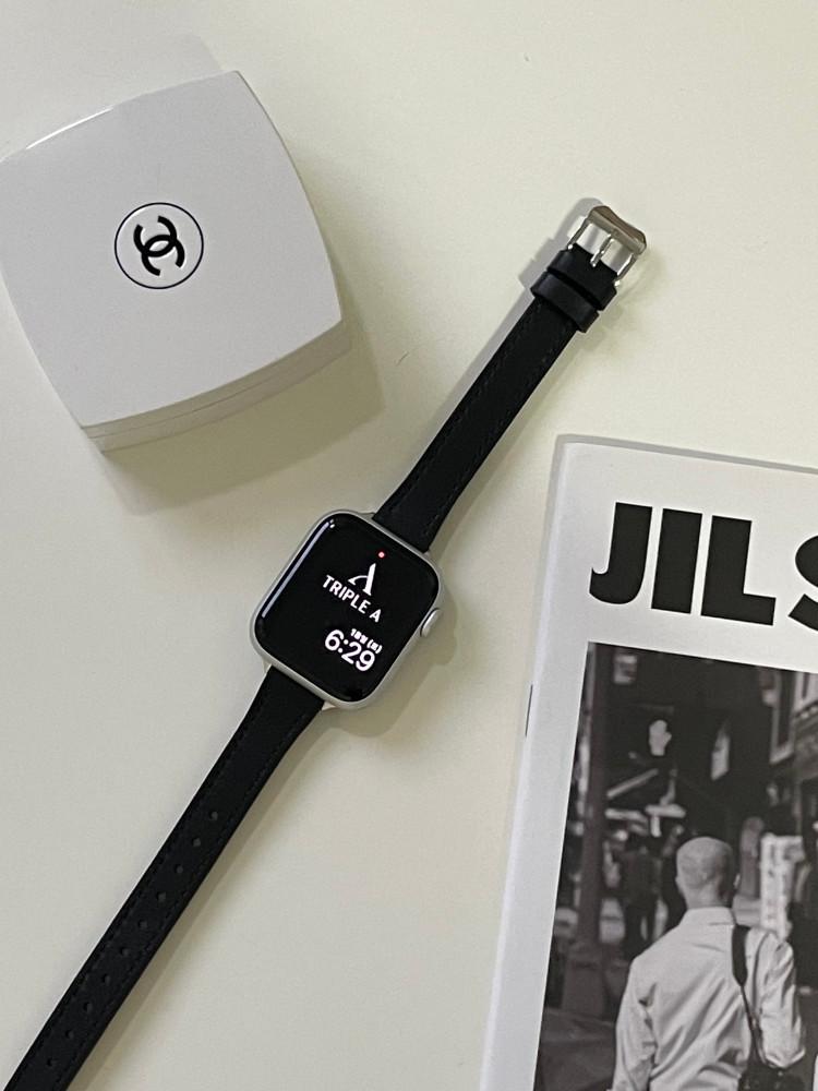 애플워치 플랫 슬림 소가죽 스트랩 밴드 시계줄 7 se