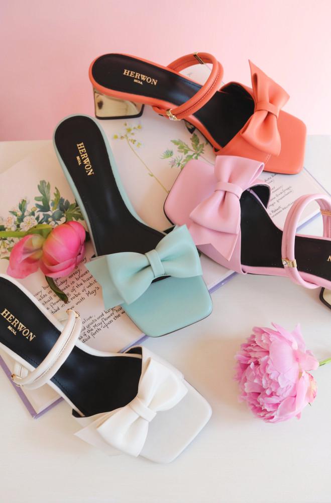 [부티크헤르원] Marry Me ! Big Ribbon Roll Strap slipper sandal_ 메리미 빅 리본 롤스트랩 샌들_Love HER series_22SS