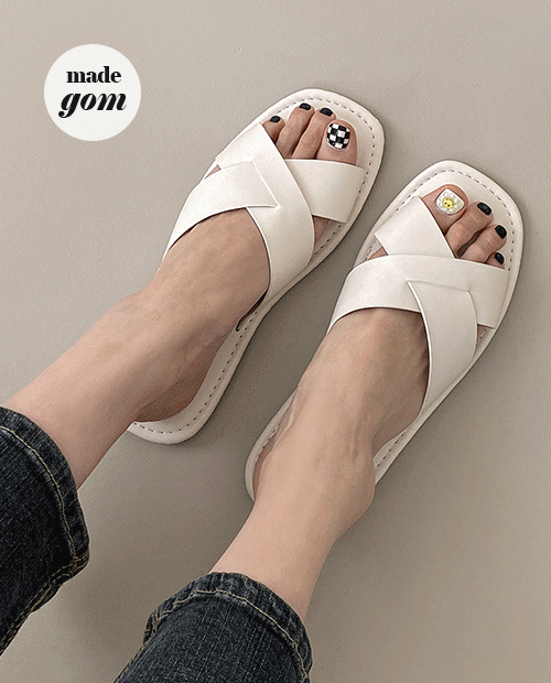 [여름신상💗/자체제작] [빅사이즈] 앤드 썸머 꼬임 스트랩 쿠션 슬리퍼 (1cm)