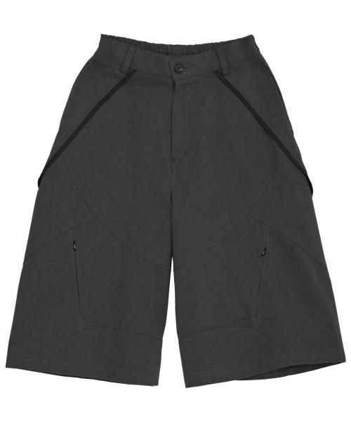 Asymmetrical Bermuda Shorts (FL-254_Charcoal)