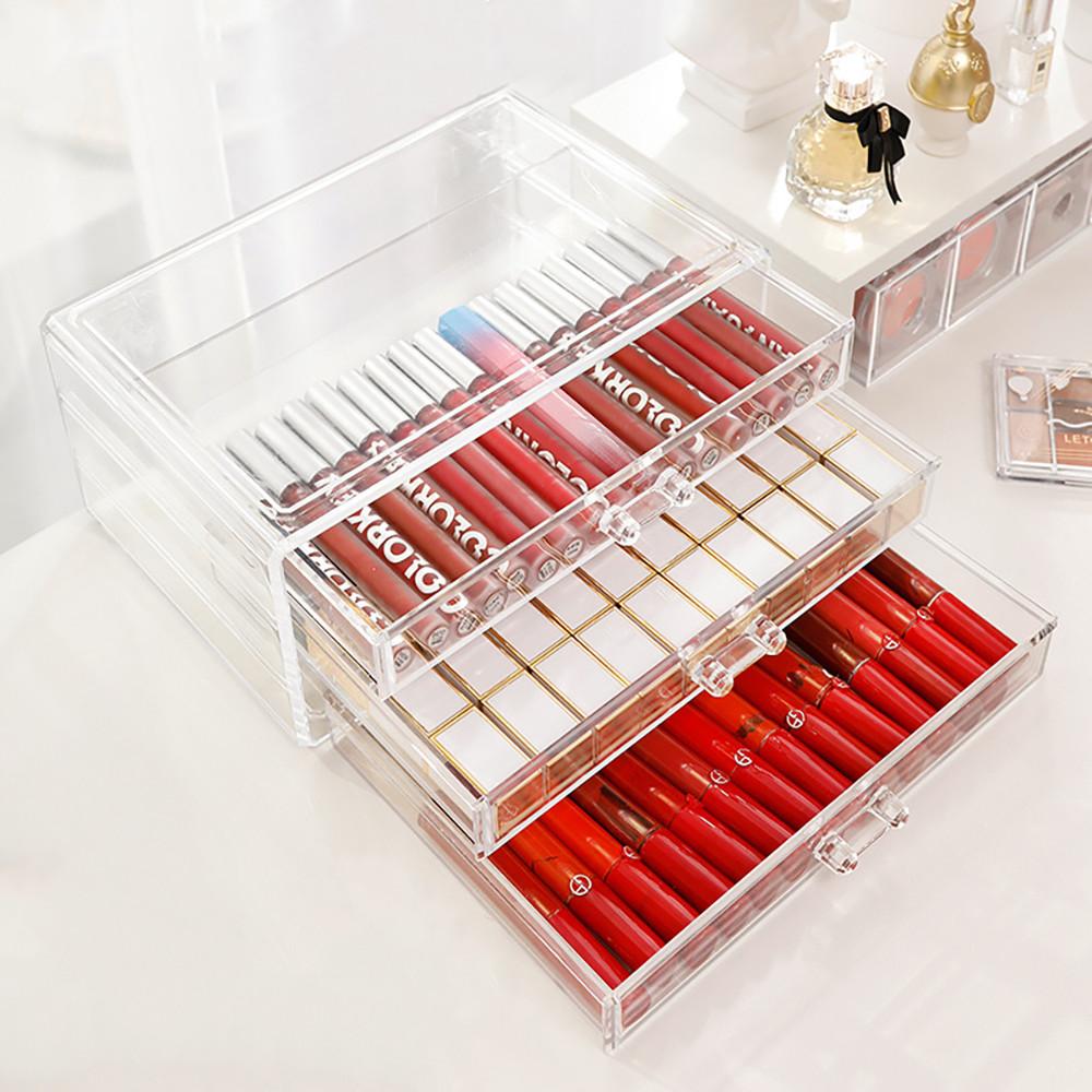 풀커버링 3단 자유칸 투명 립스틱정리함 섀도우 네일파츠 글리터 젤네일 스티커 보관함