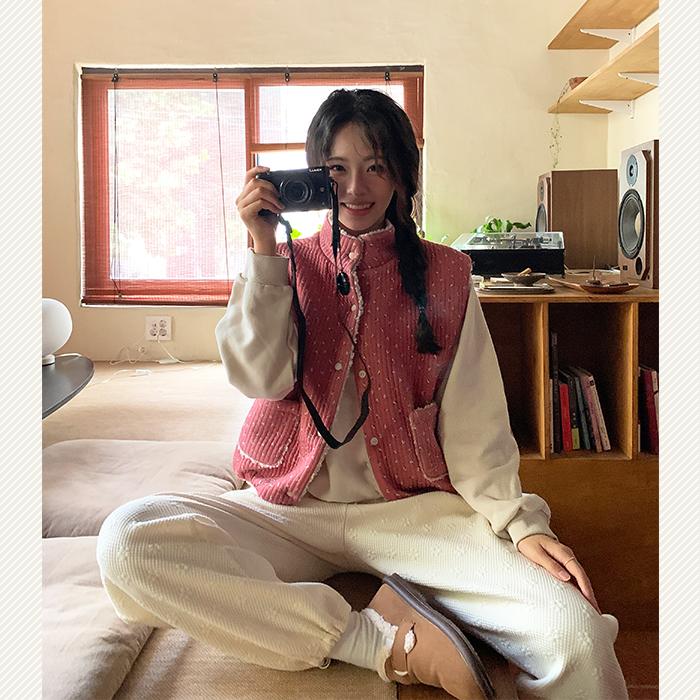 [자체제작] 양털 조끼 면 패딩