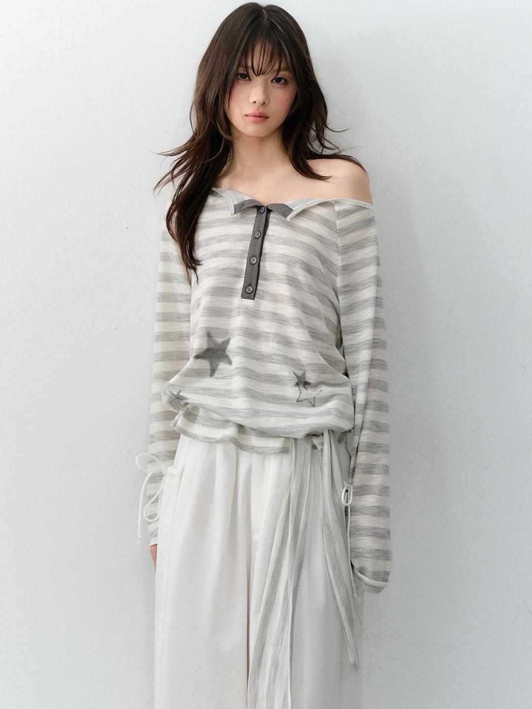 Soote Season Relax Star Stripe Tie T-Shirt