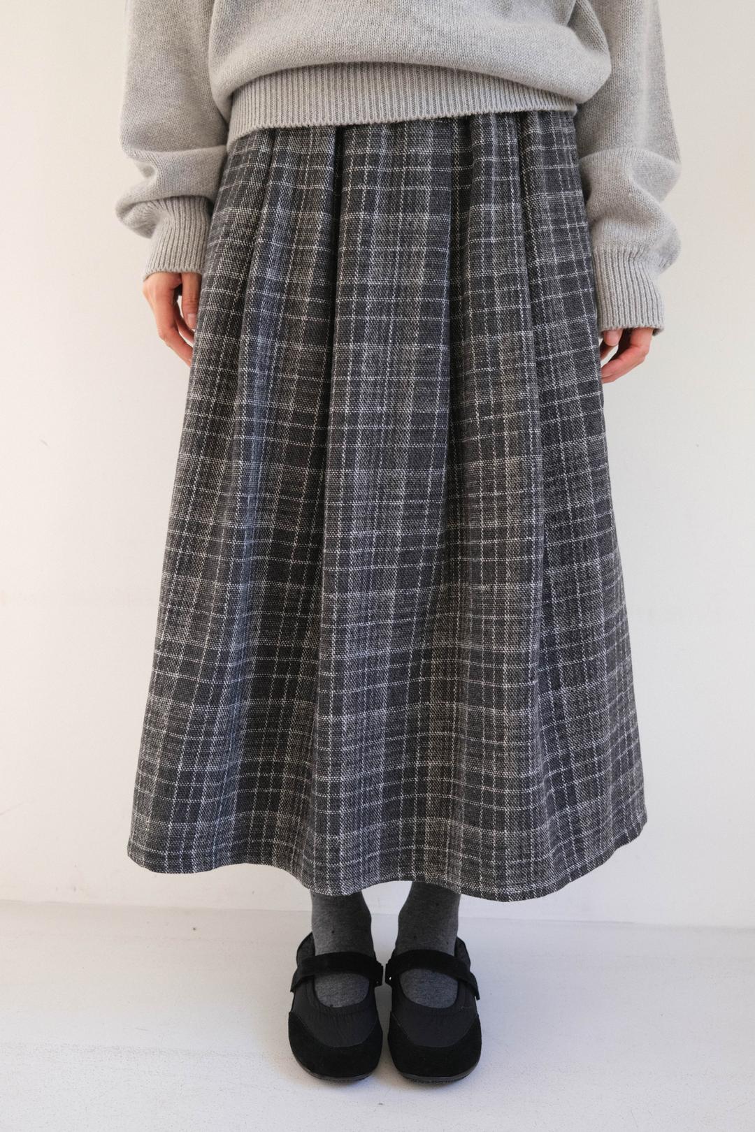 Soft & warm check skirt (2col)