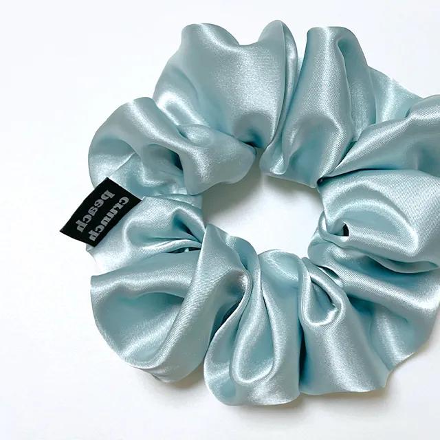 [made] 민트 실크 새틴 스크런치 슈슈 곱창끈 헤어밴드 2 size