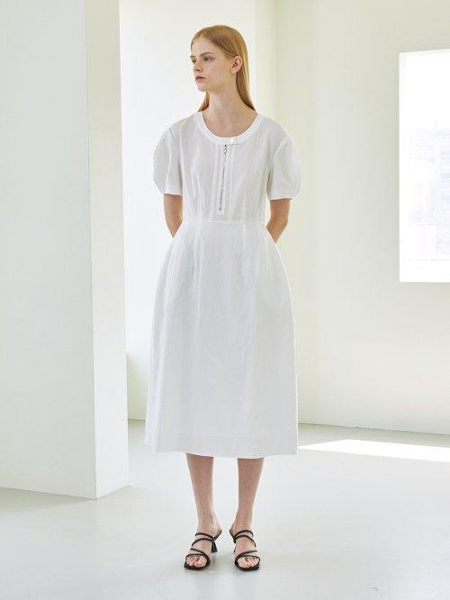 에트몽 One Off Shoulder Shirring dress, Beige - 위시버킷