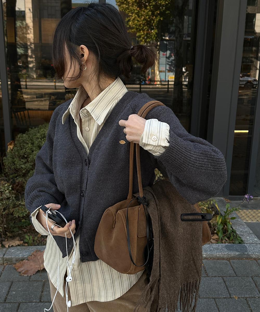 리프 금장 가디건 (charcoal)(4colors)