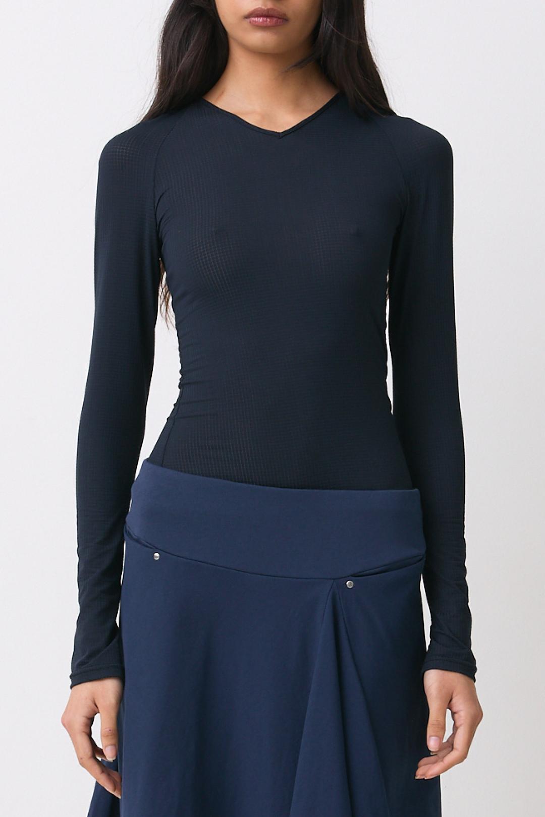 The Neo Long Sleeve Top, Black Grid - Black Grid / L