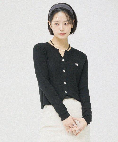 (W)소프트 슬릿 가디건-블랙