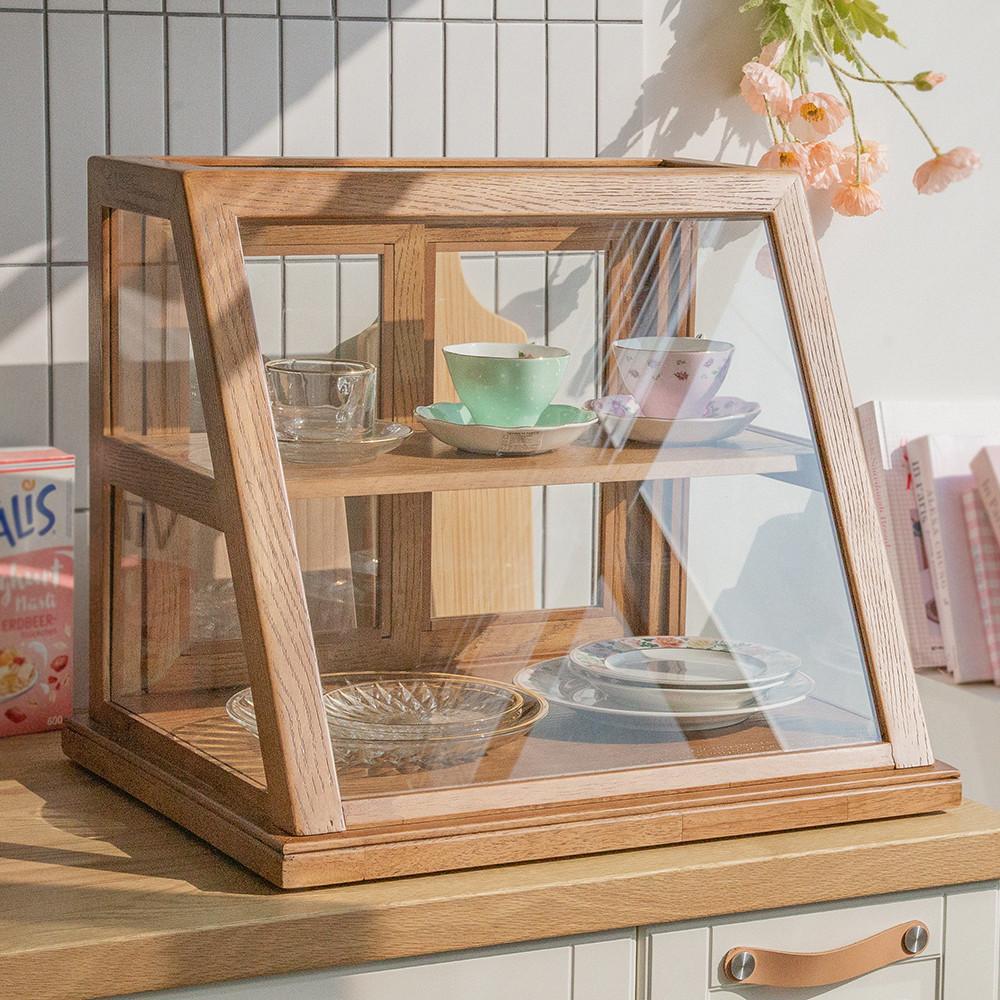 우드쇼케이스 2단 원목수납장 베이커리 카페 나무 빵 쇼케이스 진열대 진열장