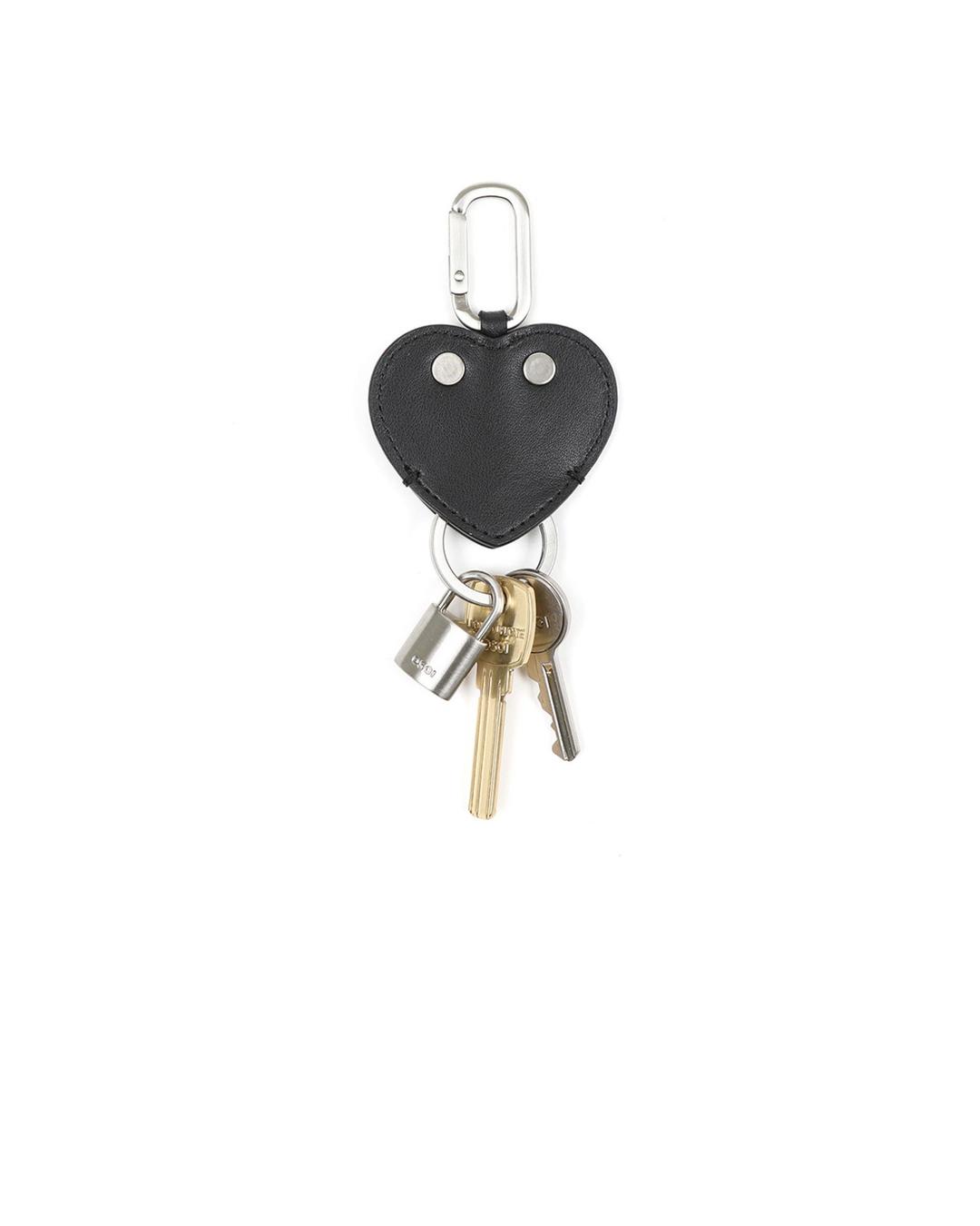 HEART FLAT KEY RING [BLACK]