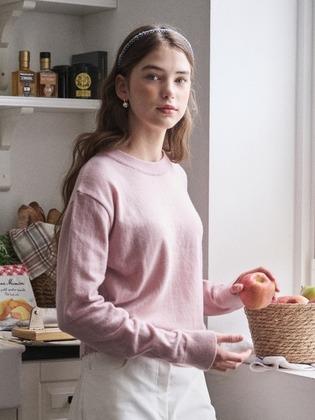 ROUND NECK KNIT_PINK