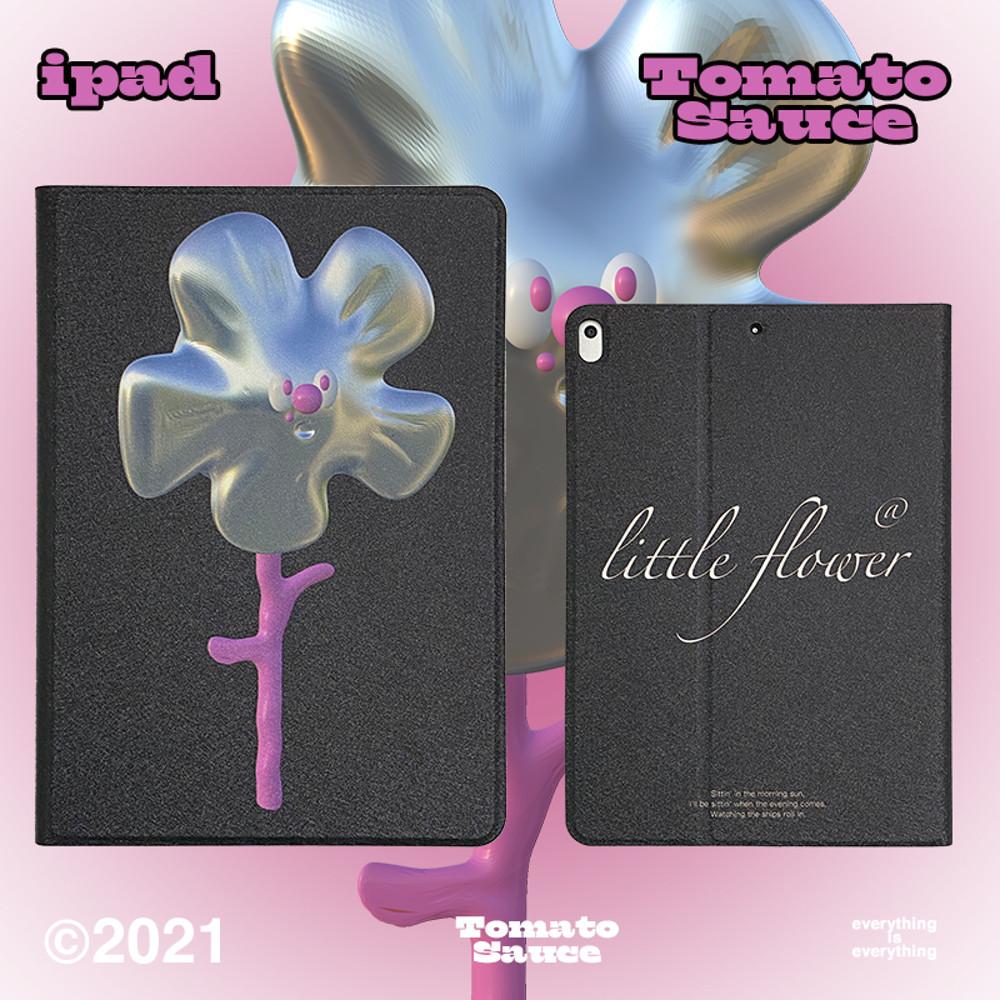 아이패드 호환용 케이스 은색 꽃 그림 커버 힙한 아이템 독특한 아이패드 액세사리