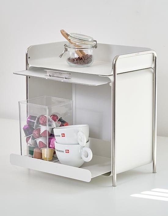 [리본제이]무디타 비화이트 플랩도어 슬라이딩 철제 수납장