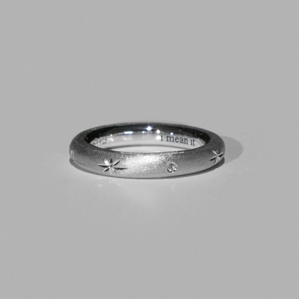 민잇 스텔라 링(Round - Cubic) 실버 925 은 별조각 큐빅 각인 우정 커플 반지