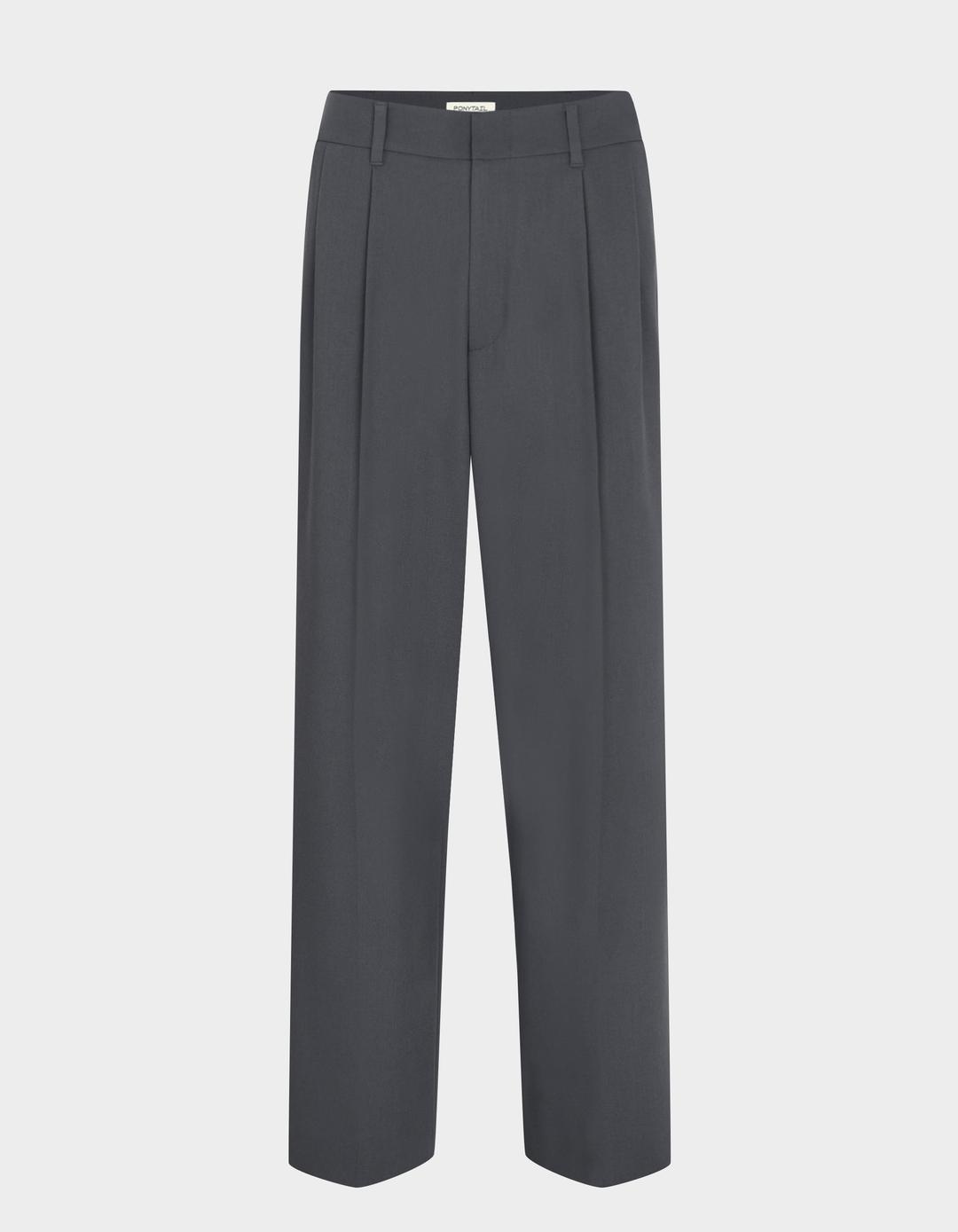 Royale Double Tuck Tailored Pants (Concrete Grey)