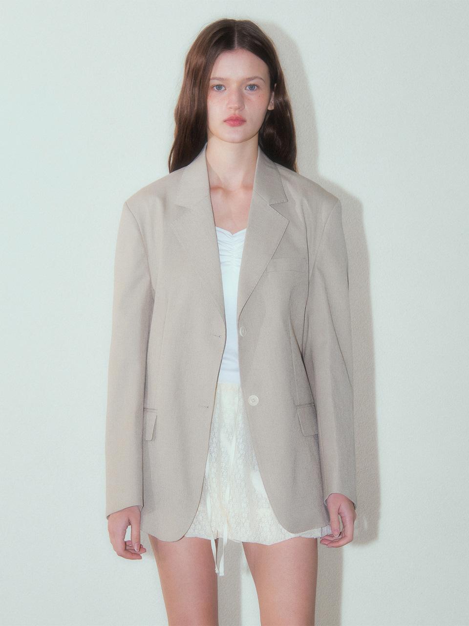 Sorona Stitched Blazer_Natural Beige