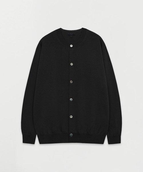 소프트 쿨 린넨 라운드 가디건_BLACK