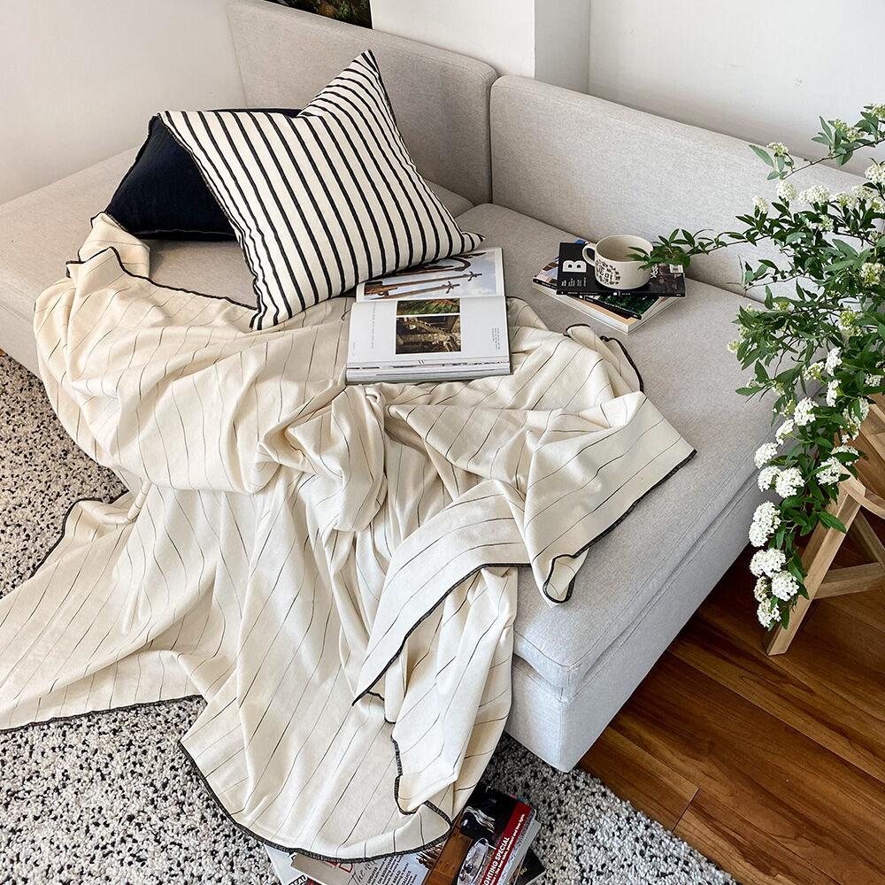 라인  블랭킷 - 크림