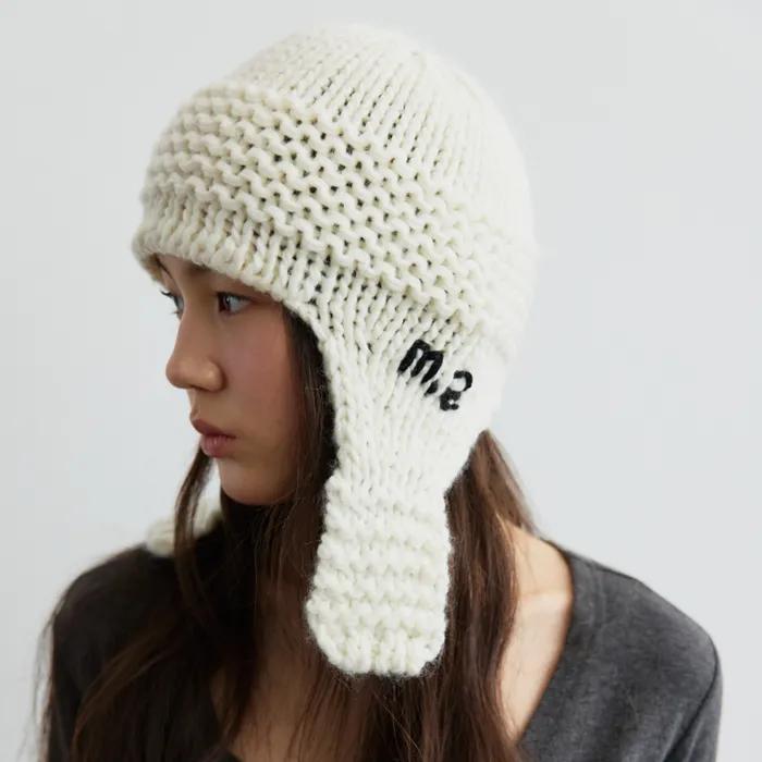 Hand Logo Beanie (Ivory)
