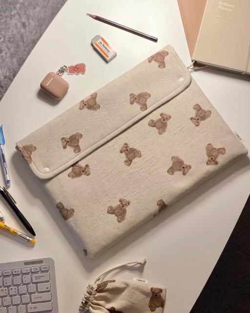 테디베어 아이패드파우치 노트북파우치