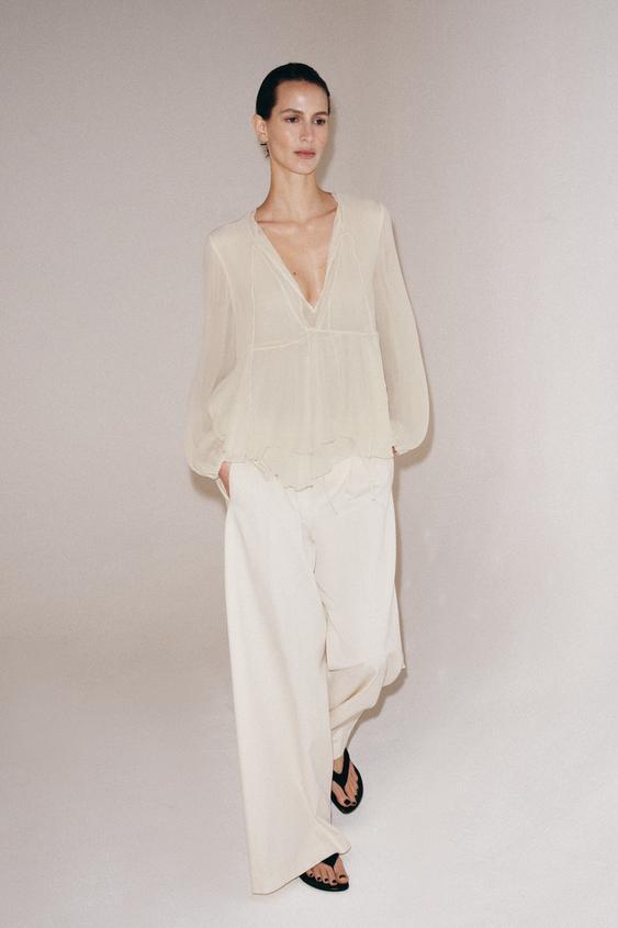 ZW 컬렉션 프릴 블라우스