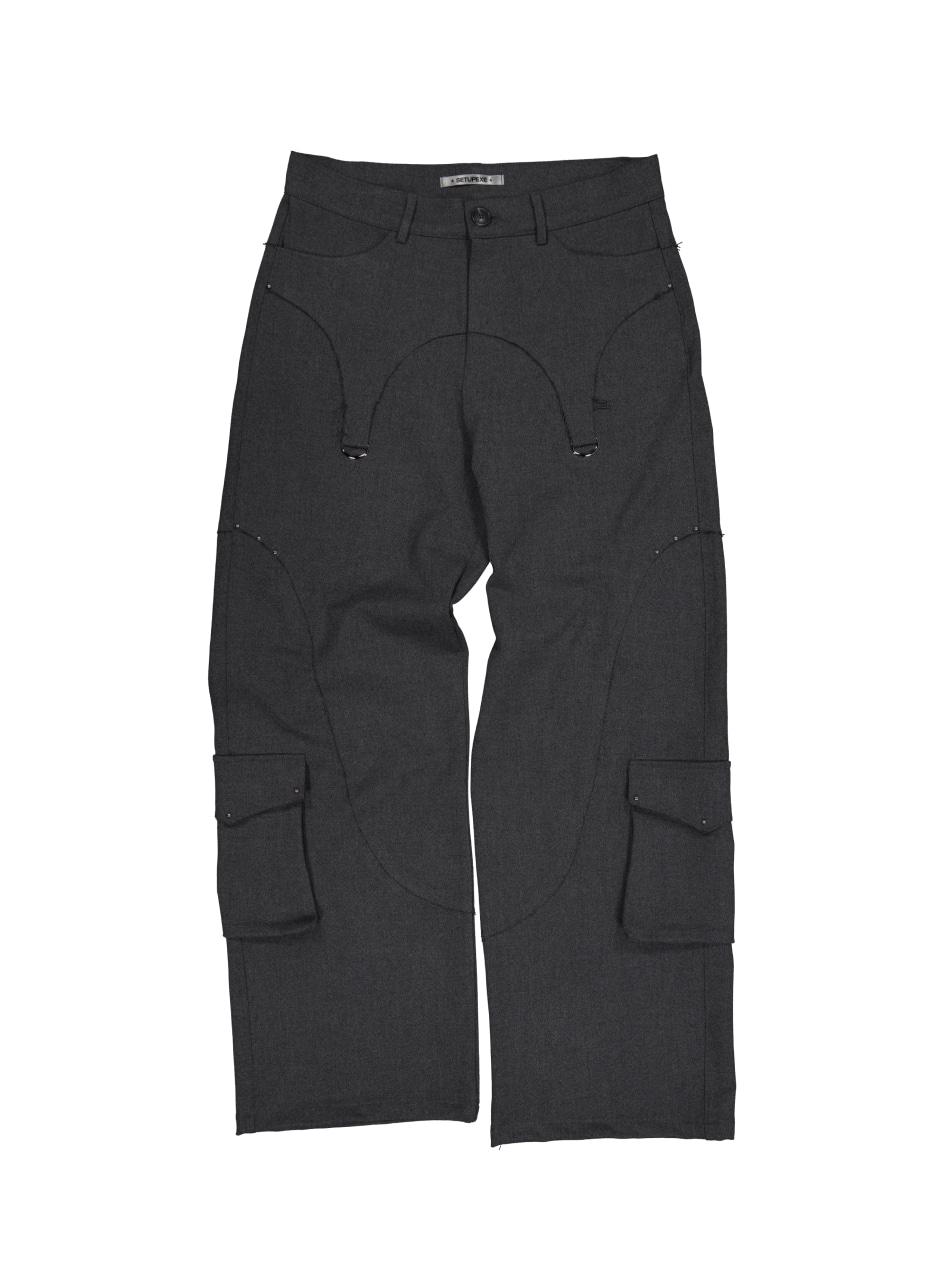 [11월 19일 예약배송] WESTERN STUDDED SLACKS / CHARCOAL