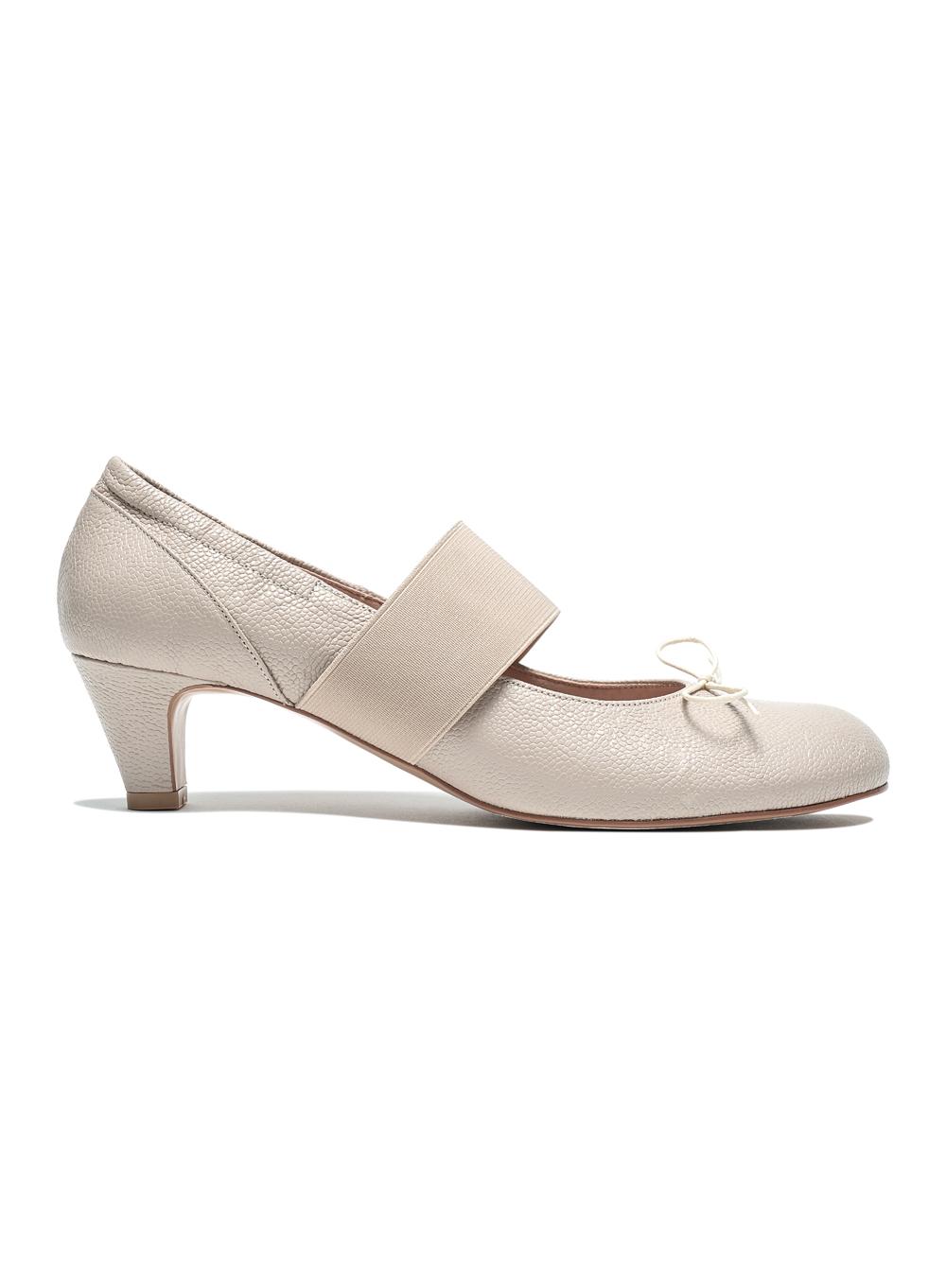 [WOMEN] STRAP BOW BALLERINA PUMPS_IVORY
