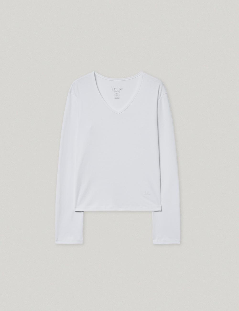 Margot V Neck Cotton Top_White