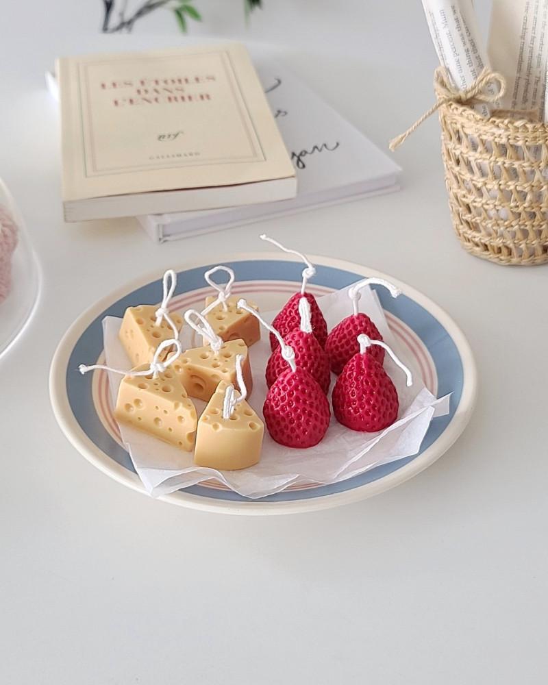 딸기 치즈 체리 캔들 / 귀여운 소품 과일 캔들