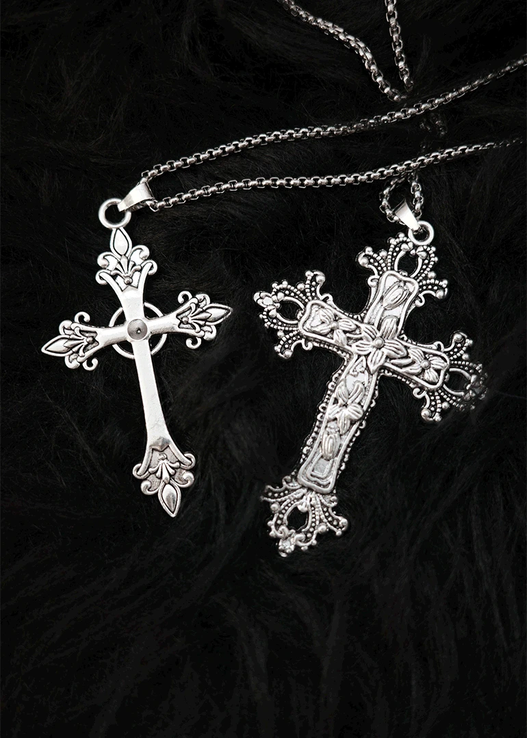 [2type]antique cross necklae | 빅 십자가 목걸이