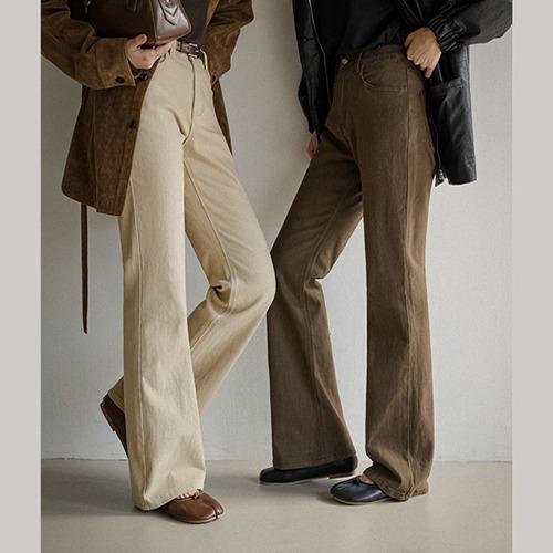 P31634 피치 트윌 소프트 부츠컷 팬츠