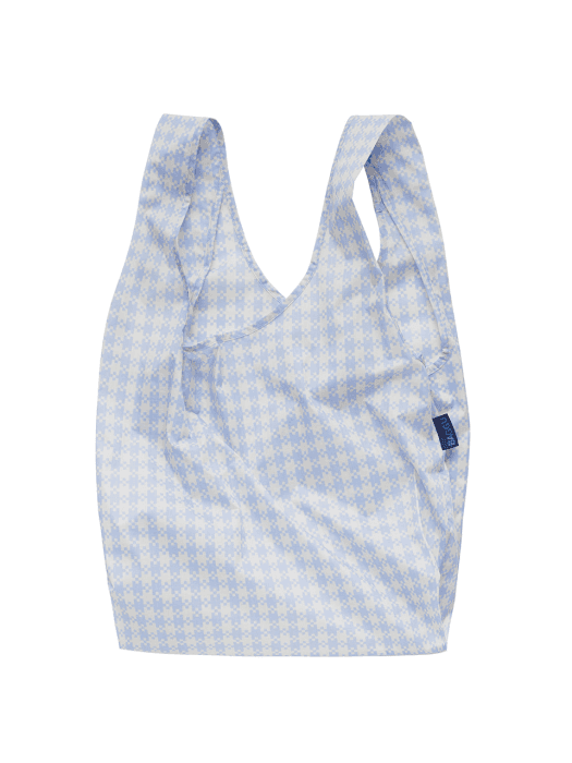 [바쿠백] 휴대용 장바구니 접이식 시장가방 Blue Pixel Gingham
